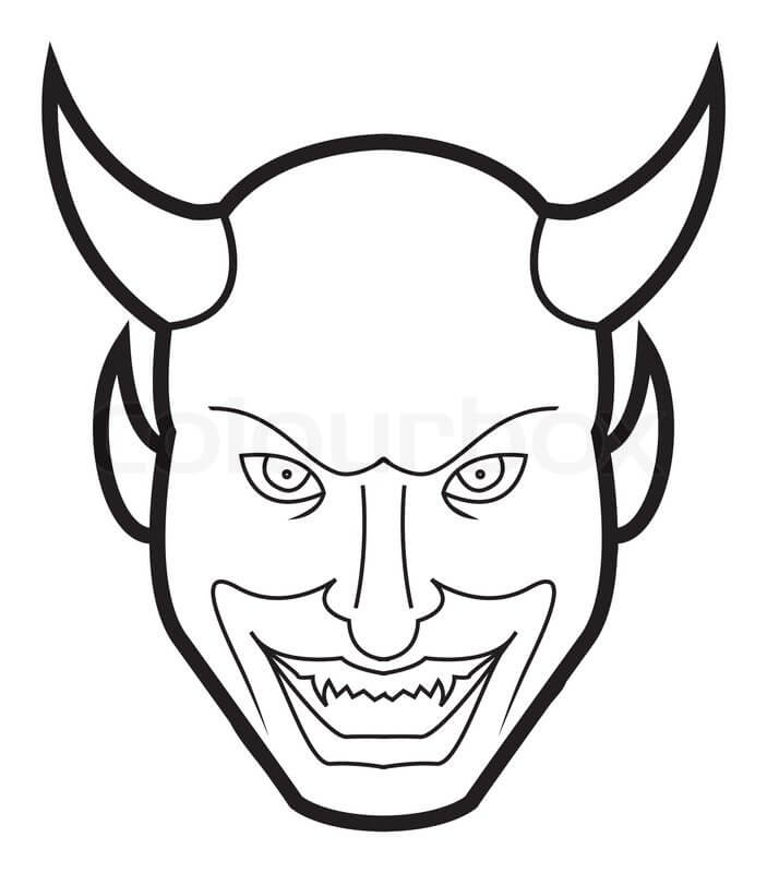 Dibujos de Cara Sonriente del Demonio para colorear
