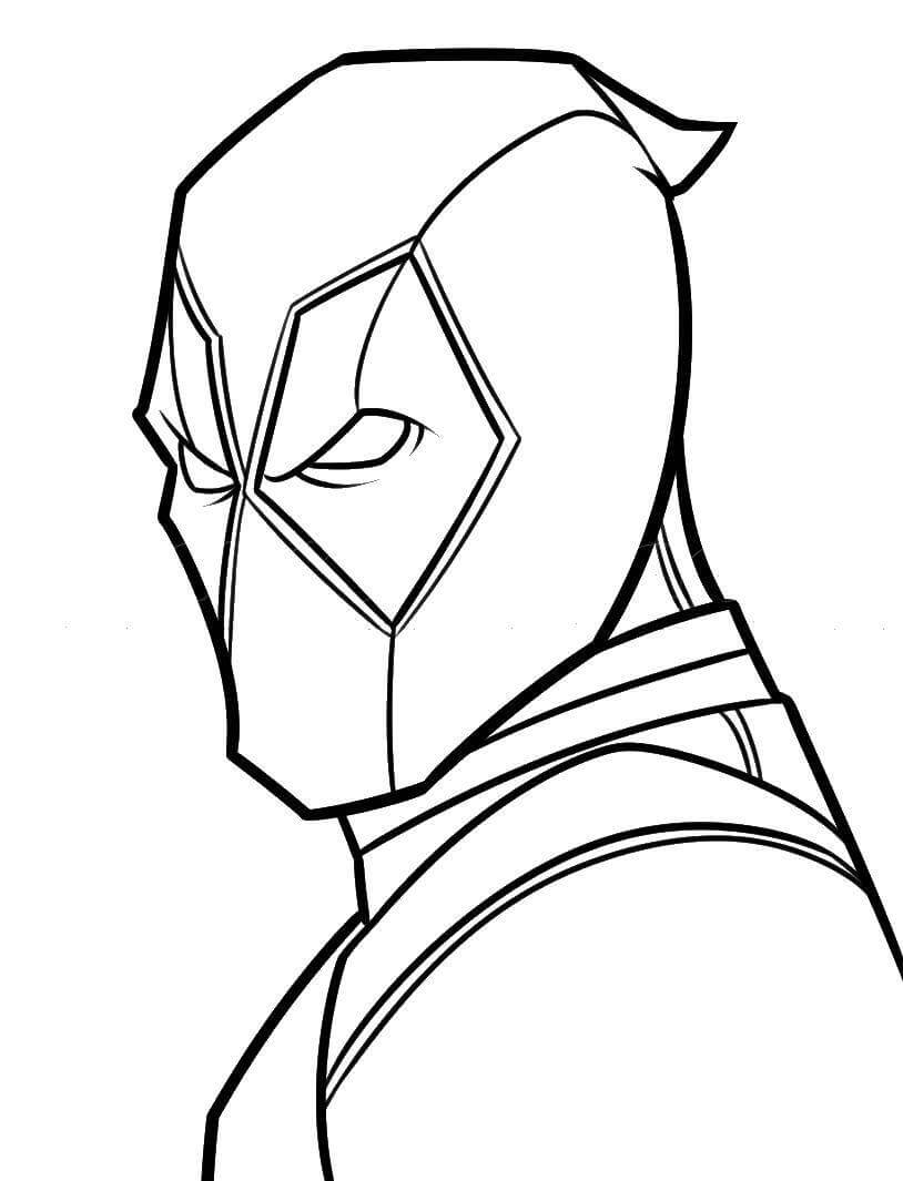Dibujos de Cara de Deadpool para colorear