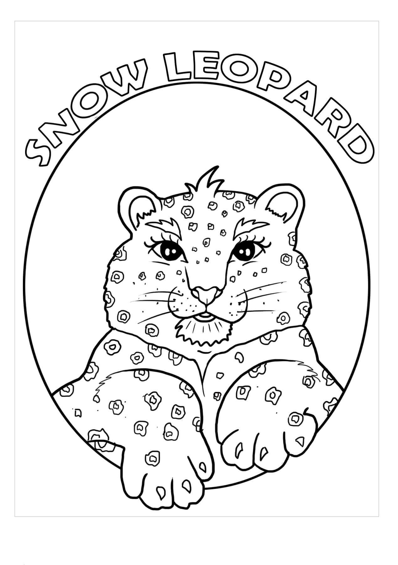 Dibujos de Cara de Leopardo de las Nieves para colorear