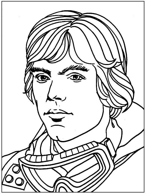 Cara de Luke Skywalker para colorir