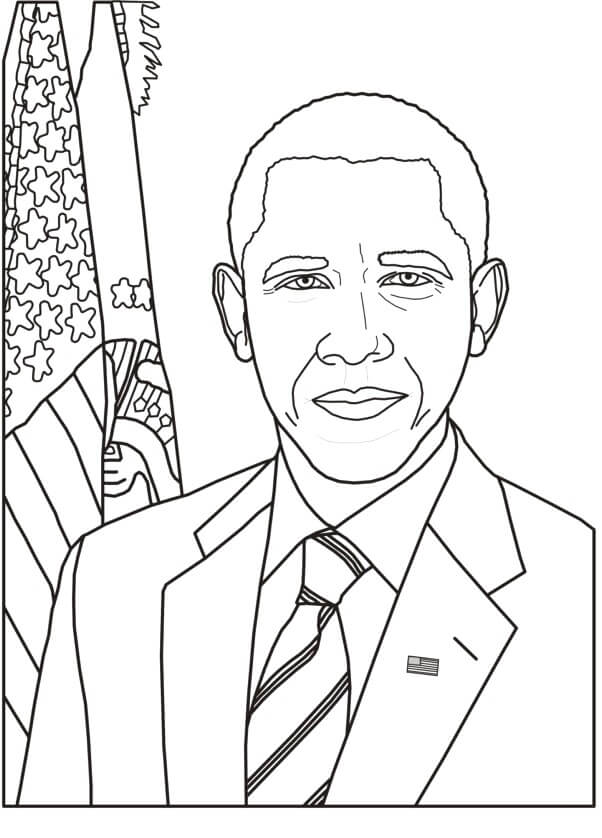 Cara de Obama para colorir