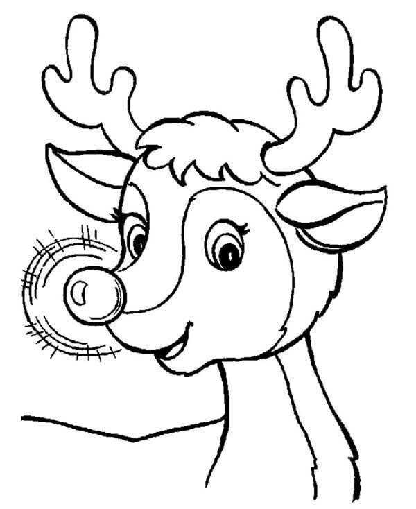 Dibujos de Cara de Rudolph para colorear