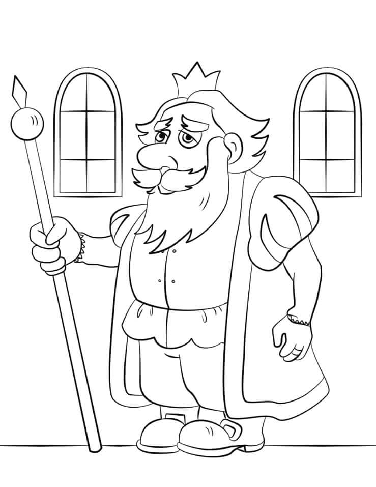 Caricatura Viejo Rey para colorir
