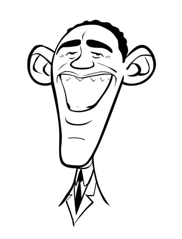 Caricatura de Barack Obama para colorir