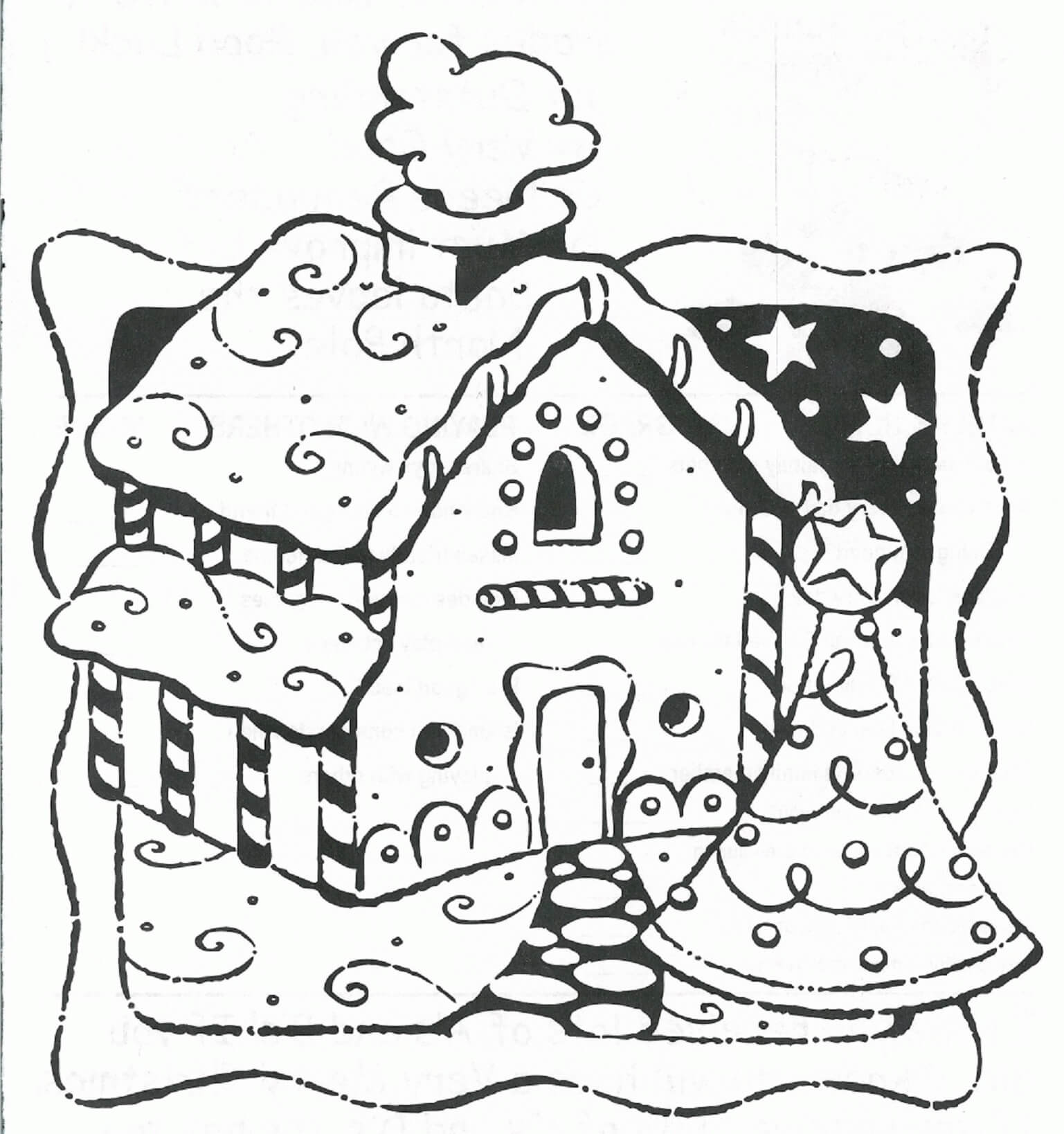 Dibujos de Casa De Pan De Jengibre De Dibujo Normal para colorear