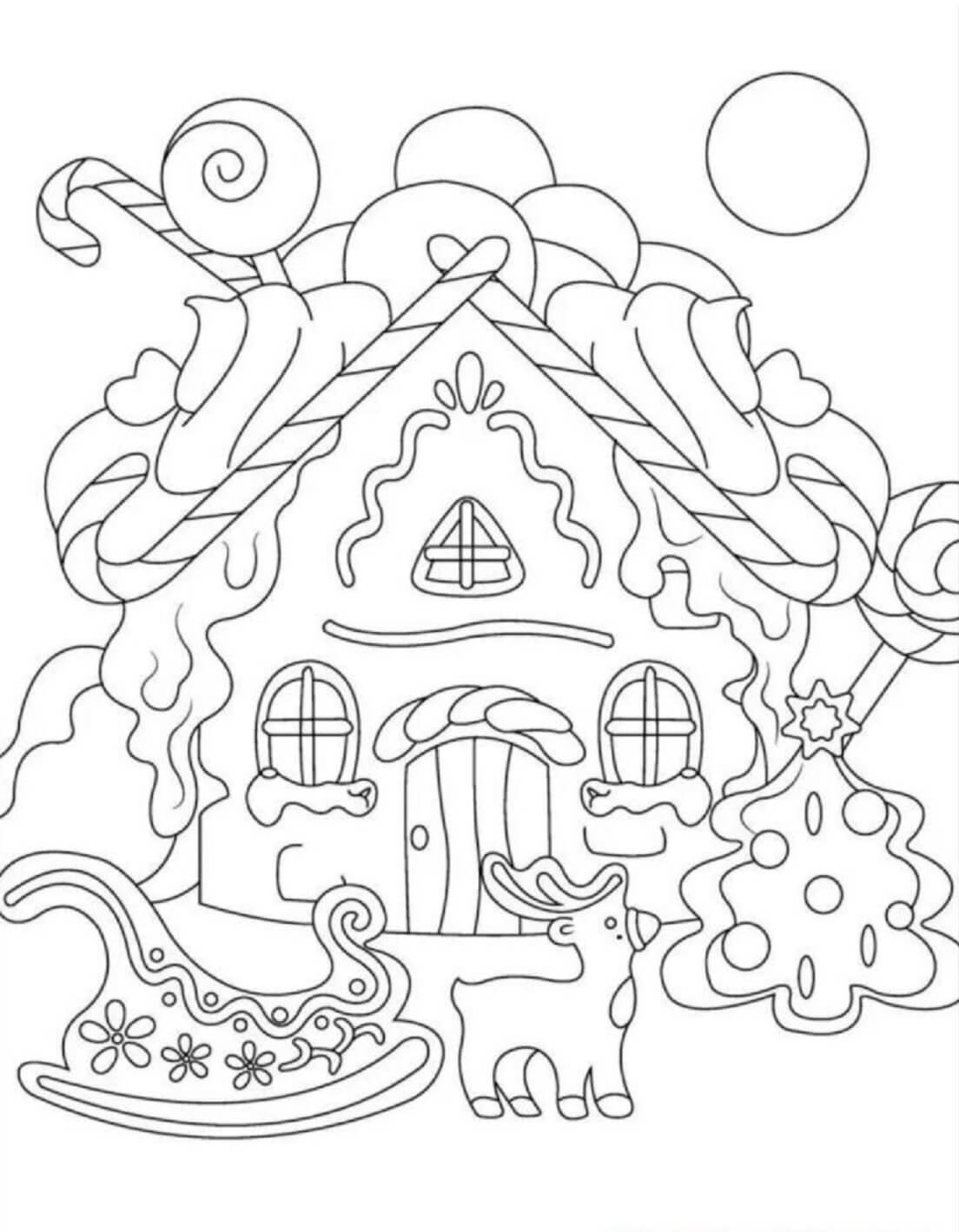 Dibujos de Casa De Pan De Jengibre Regular para colorear
