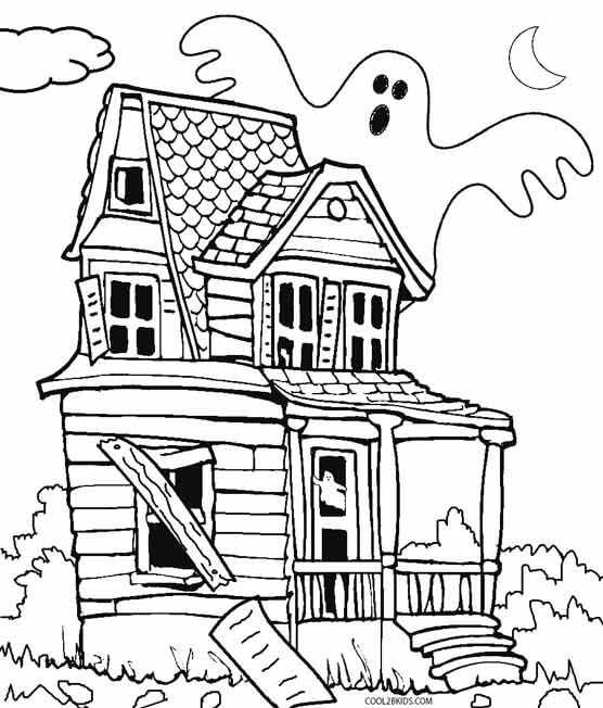 Casa Encantada Fantasma para colorir