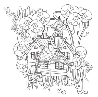 Dibujos de Casa de Hadas en Cuadros Famosos para colorear