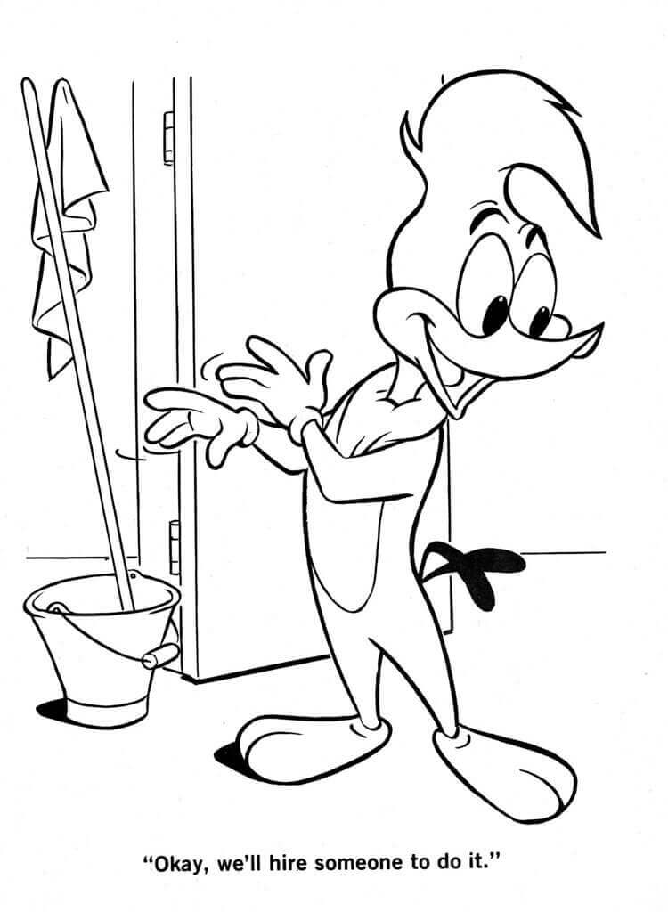 Dibujos de Casa de Limpieza Woody Woodpecker para colorear