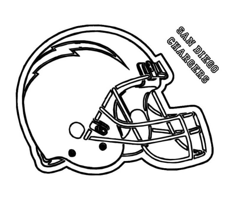 Dibujos de Casco De La NFL San Diego Chargers para colorear