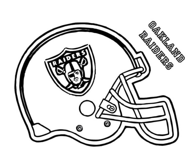 Dibujos de Casco Del Club De La NFL Los Raiders de Las Vegas para colorear