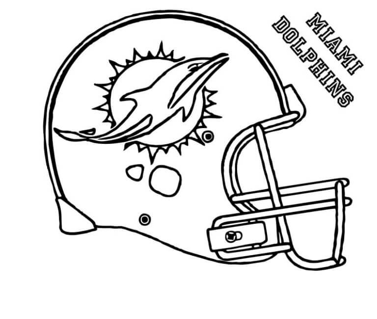 Dibujos de Casco Del Club De La NFL Miami Dolphins para colorear