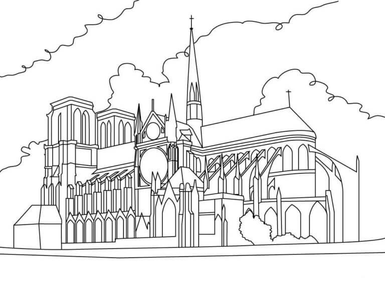 Catedral De Notre Dame De París para colorir