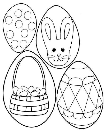 Dibujos de Caza de Huevos de Pascua para colorear