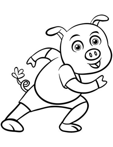 Cerdo Feliz de Dibujos Animados para colorir