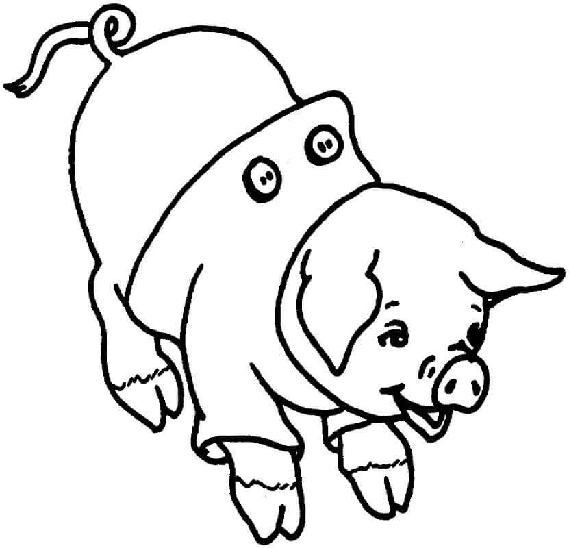 Dibujos de Cerdo Riendo para colorear