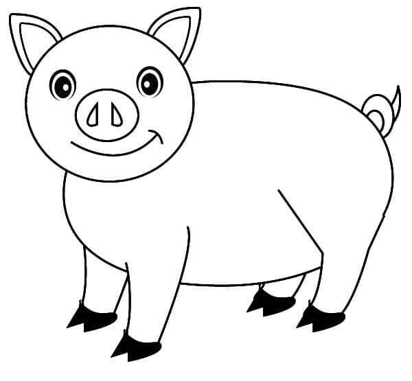 Dibujos de Cerdo es Feliz para colorear