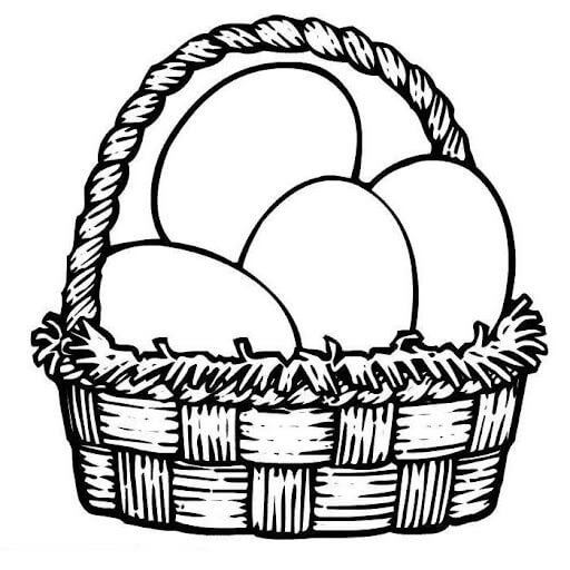 Dibujos de Cesta de Huevos para colorear