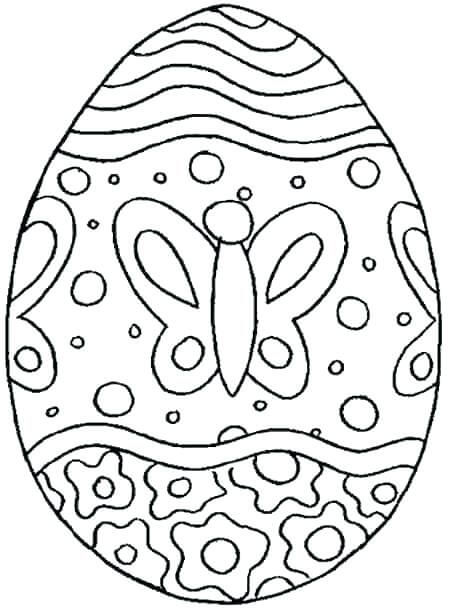 Dibujos de Cesta de Pascua con Huevos para colorear