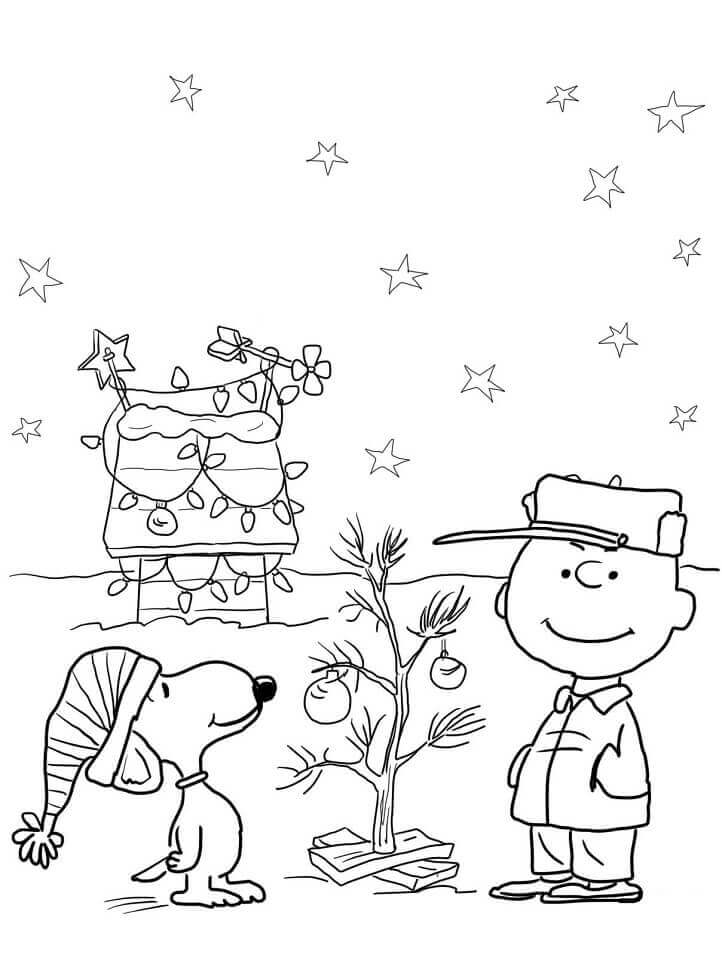 Charlie Brown Navidad para colorir