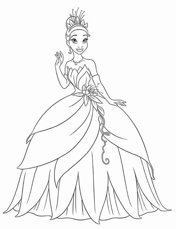 Dibujos de Charming Diana in a Ball Gown para colorear