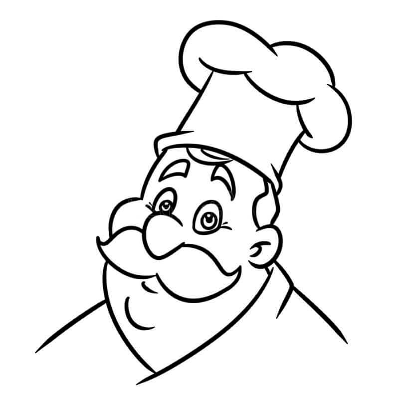 Dibujos de Chef Culinario de Dibujos Animados para colorear