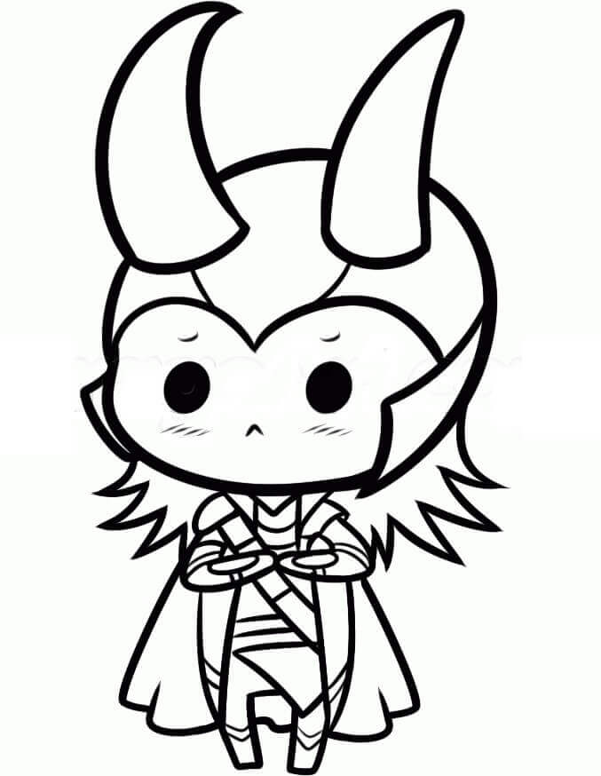 Chibi Loki para colorir
