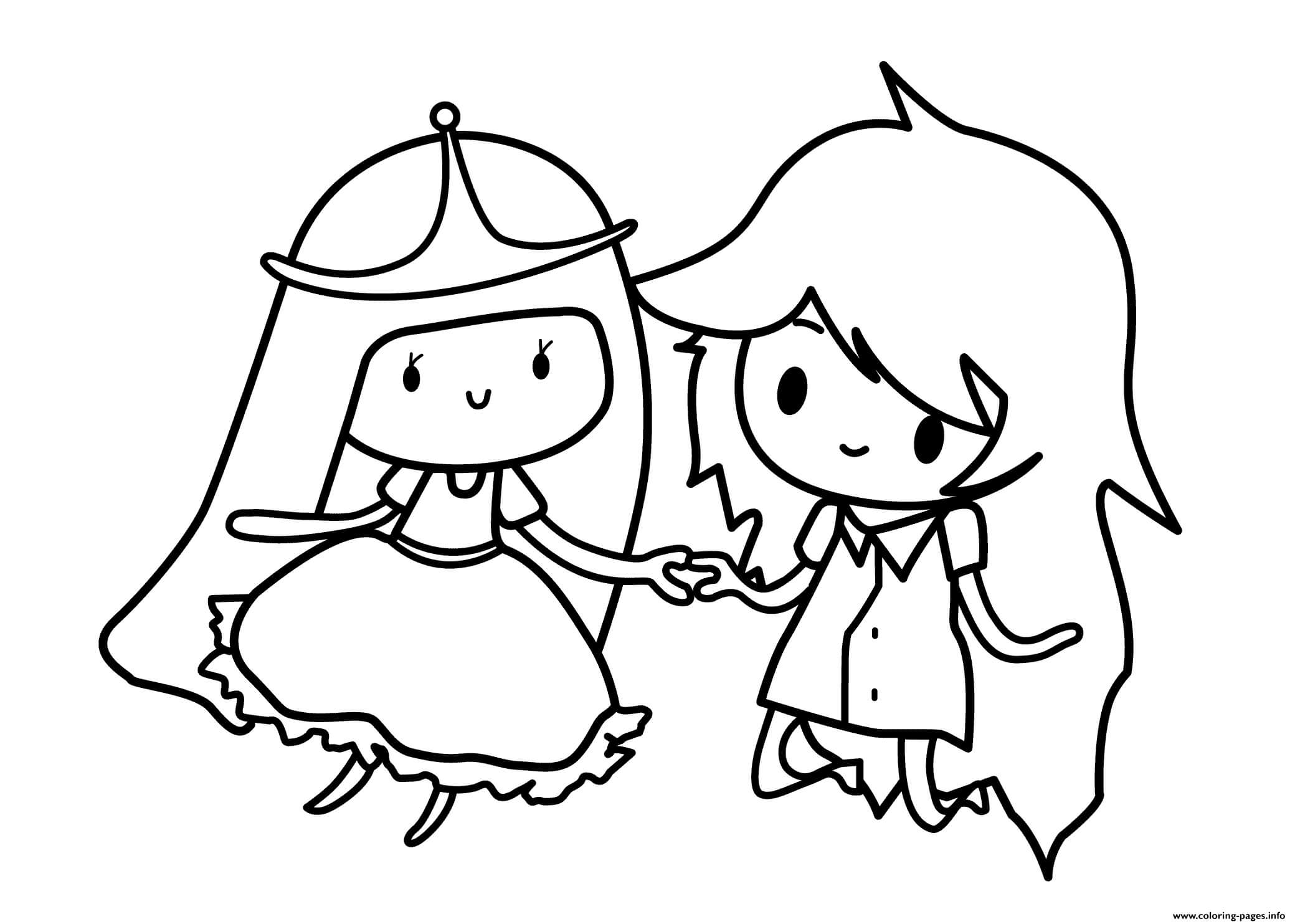 Dibujos de Chibi Princess Bubblegum y Amigo para colorear
