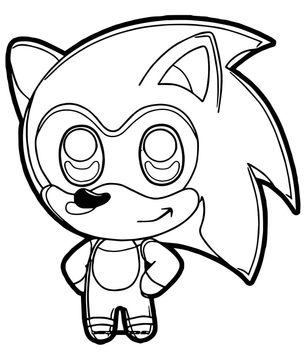 Chibi Sonic para colorir