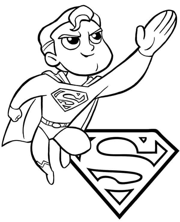 Chibi Superman para colorir