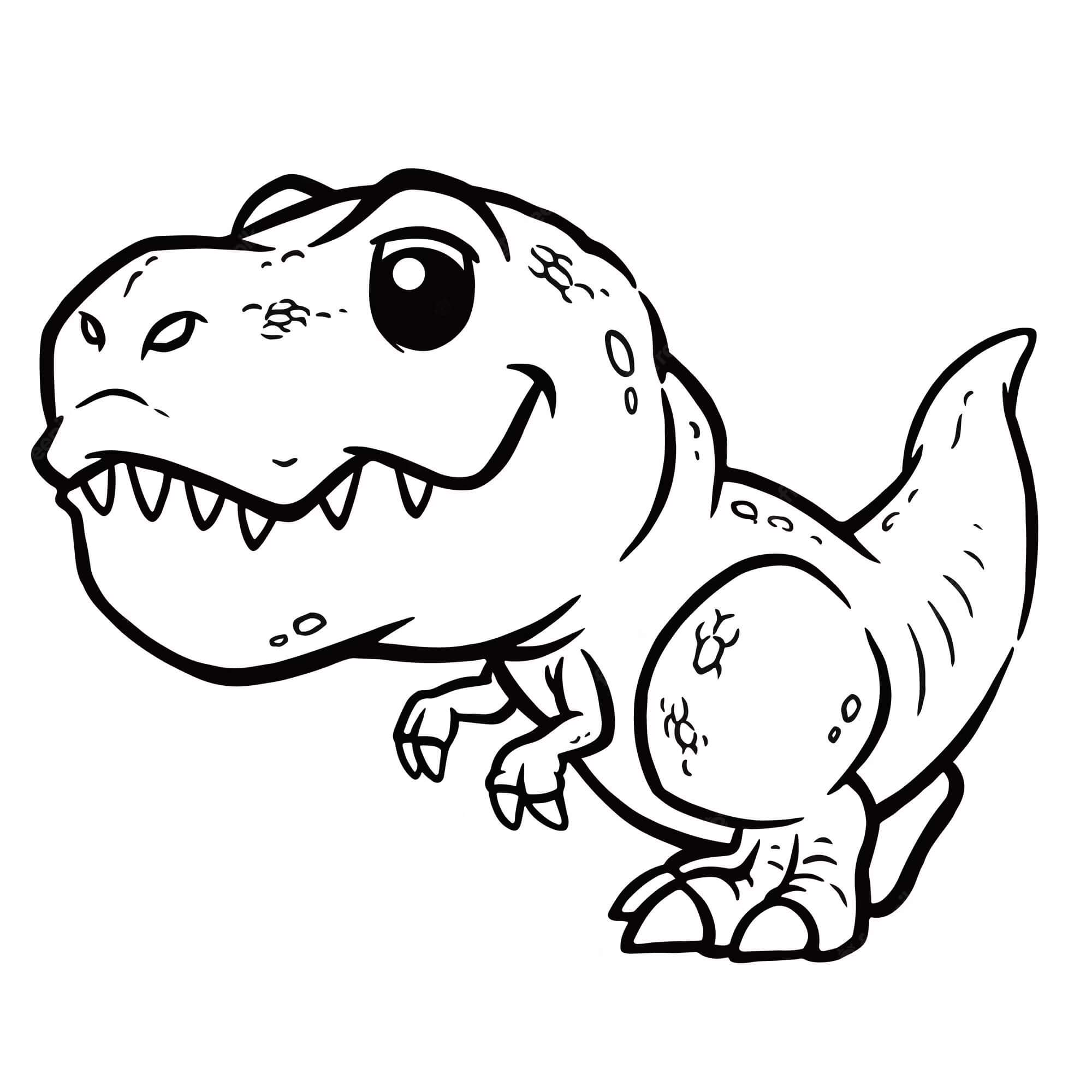 Chibi T-Rex para colorir