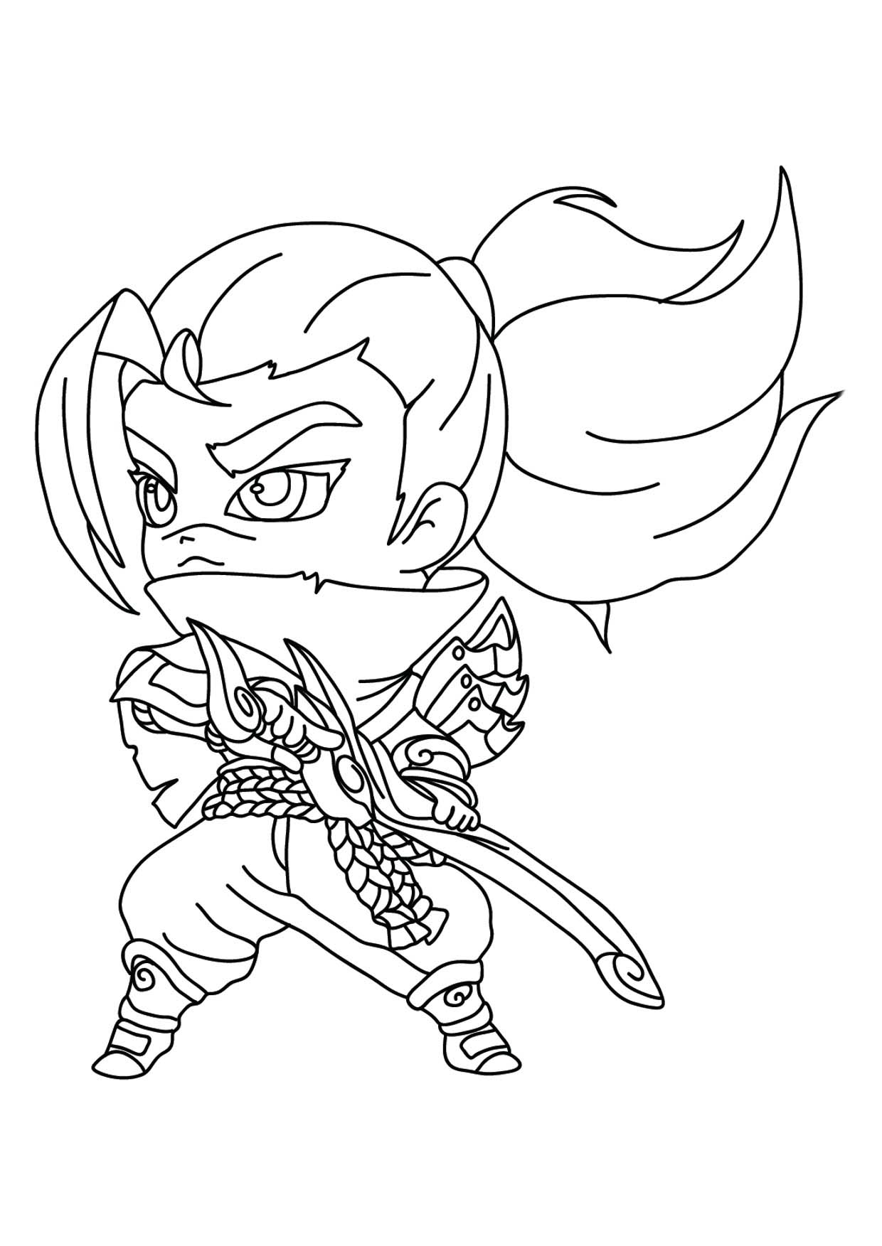 Dibujos de Chibi Yasuo para colorear