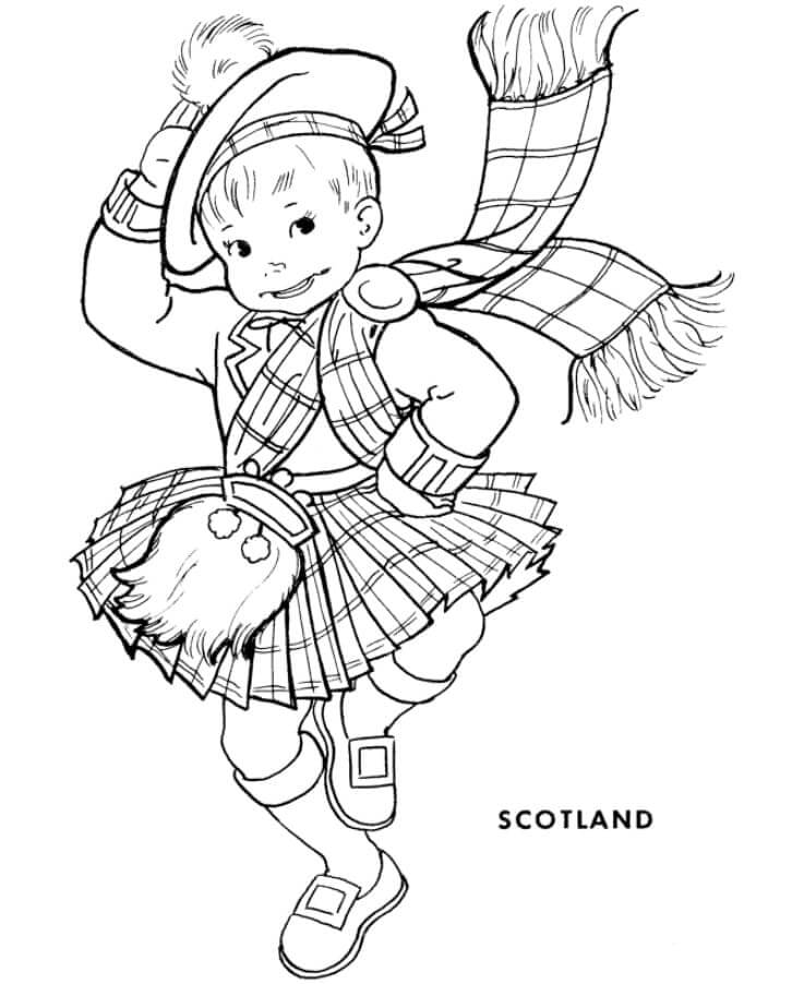 Dibujos de Chico Escocés para colorear