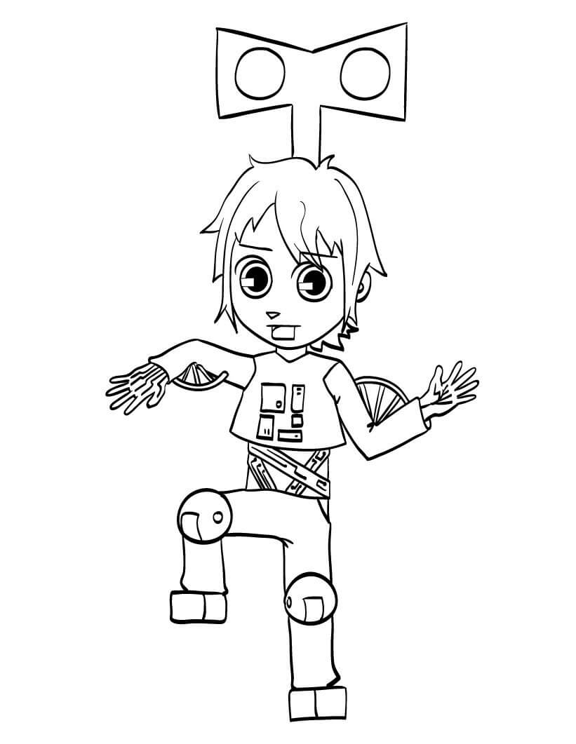 Chico Robot Anime para colorir
