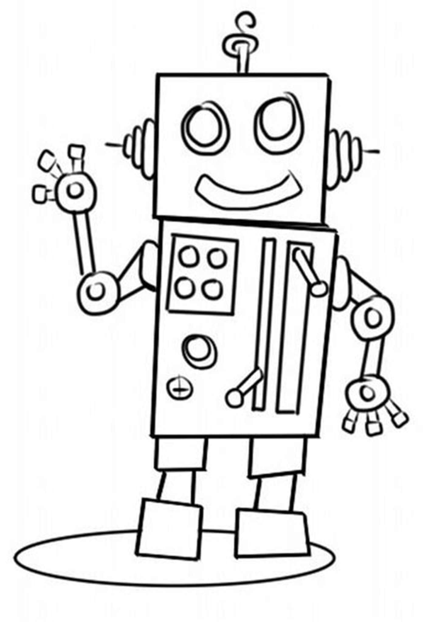 Dibujos de Chico Robot Fácil para colorear