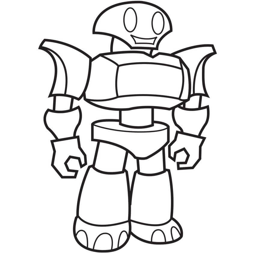 Chico Robot Simple para colorir