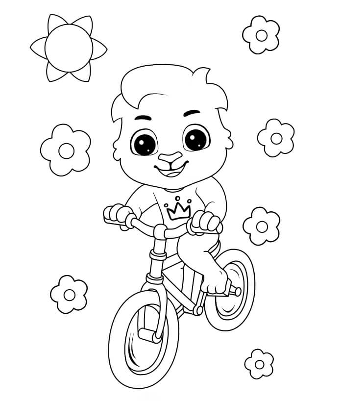 Ciclismo de Dibujos Animados para colorir