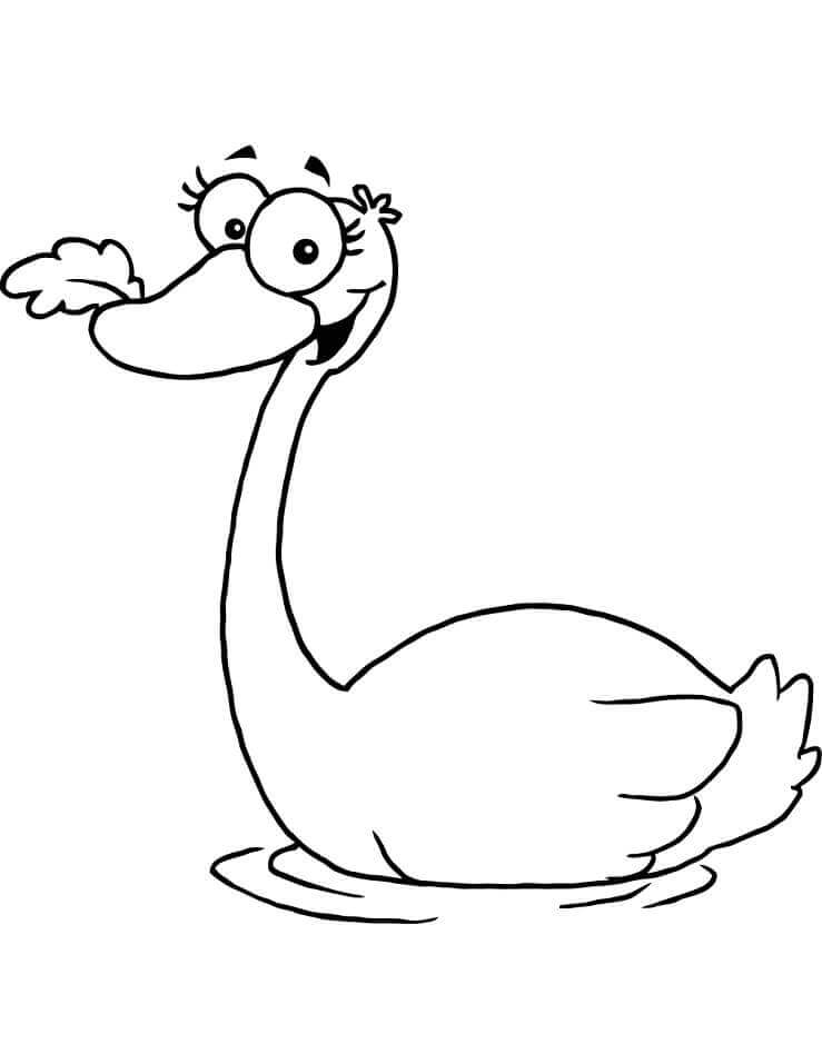 Cisne de Dibujos Animados para colorir