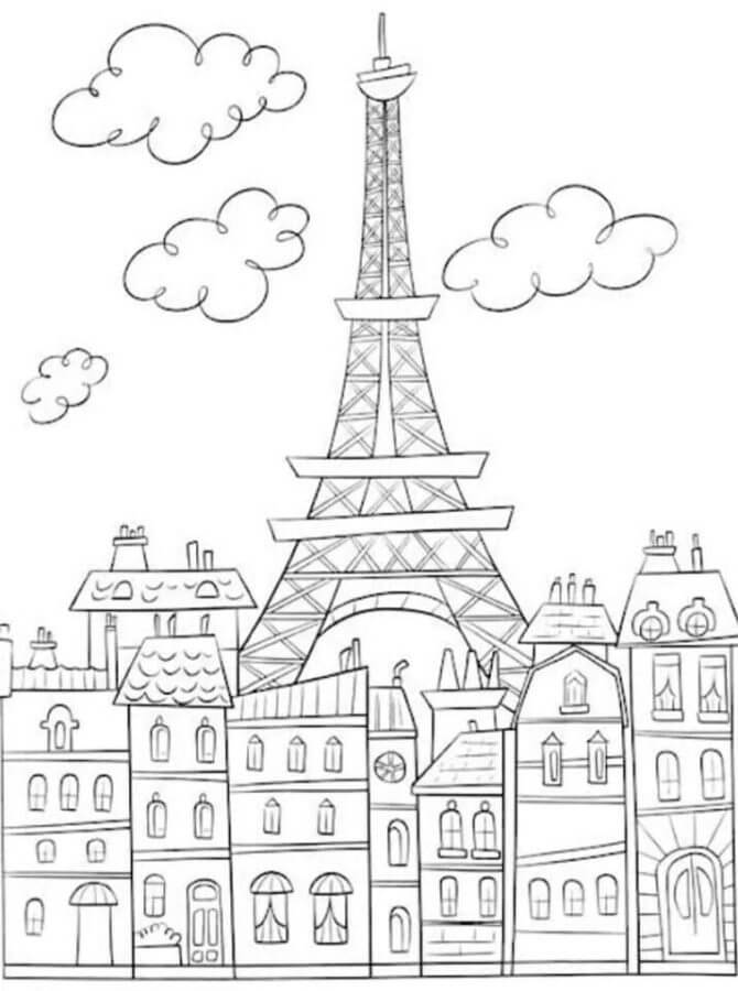 Dibujos de Ciudad De Francia para colorear