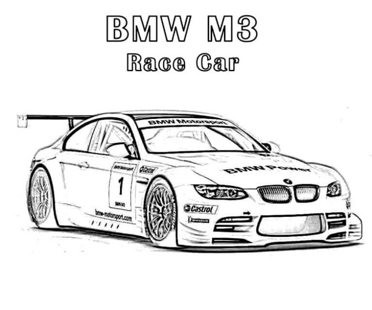 Dibujos de Coche De Carreras BMW M3 para colorear