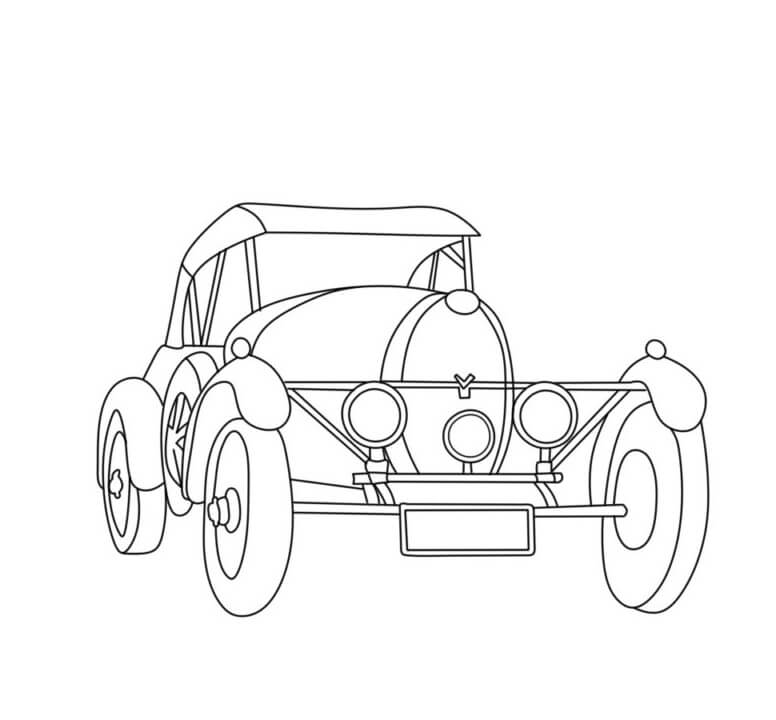 Dibujos de Coches Antiguos Bugatti para colorear