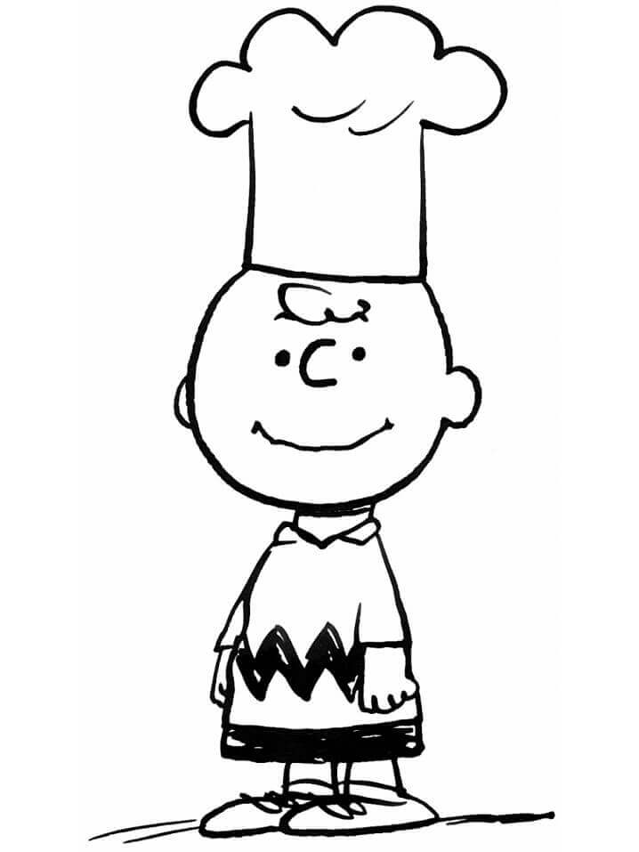 Cocinero Charlie Brown para colorir