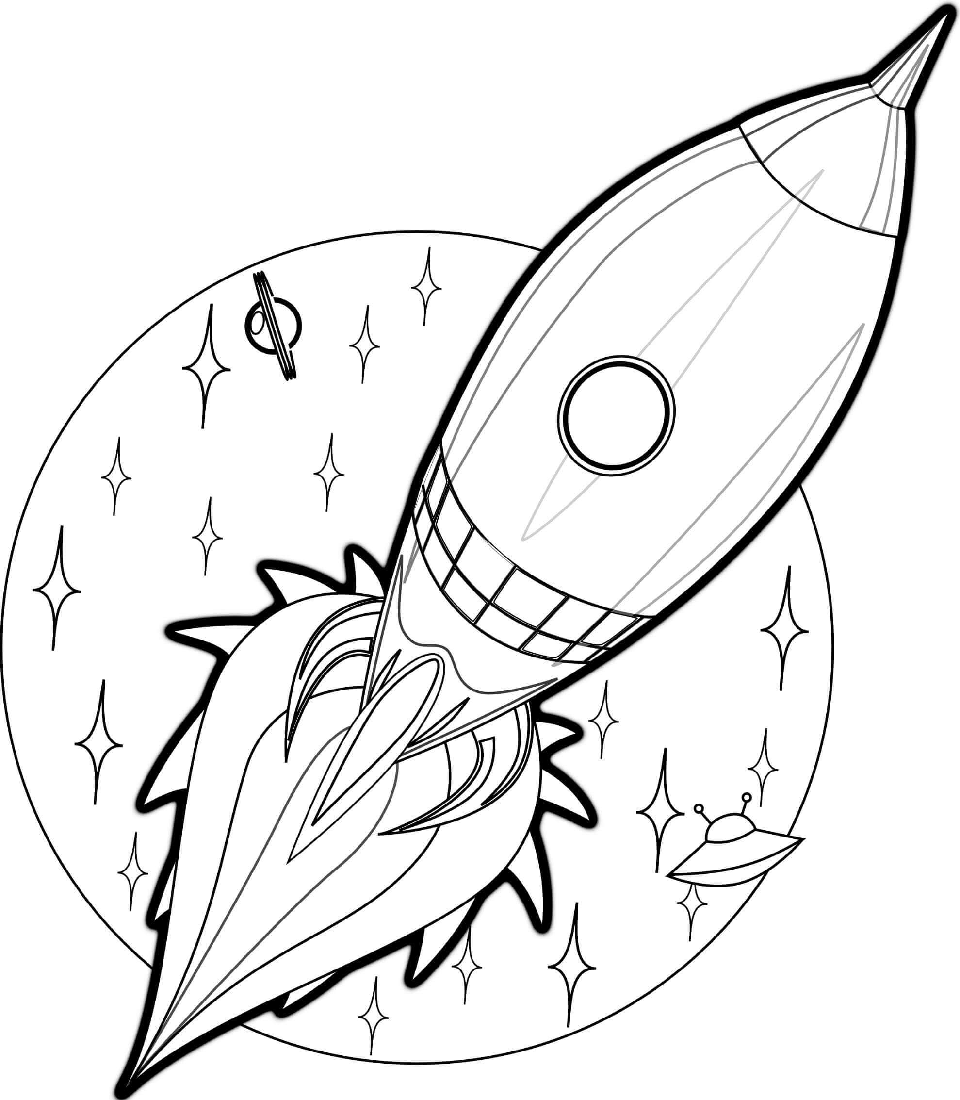 Dibujos de Cohete 2 para colorear