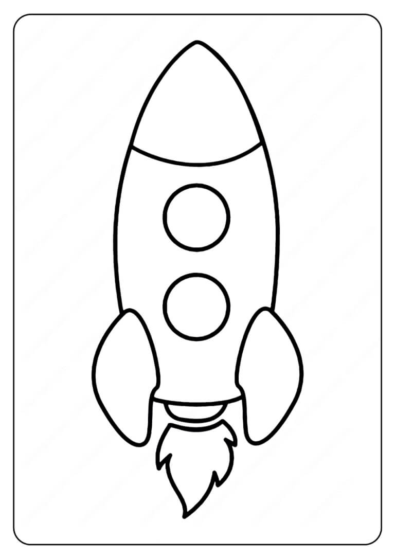 Dibujos de Cohete Fácil para colorear