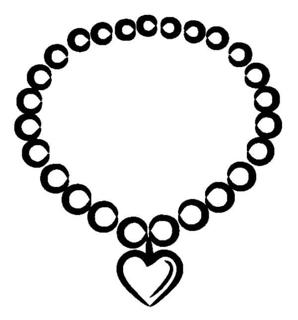 Dibujos de Collar de Corazón de San Valentín para colorear