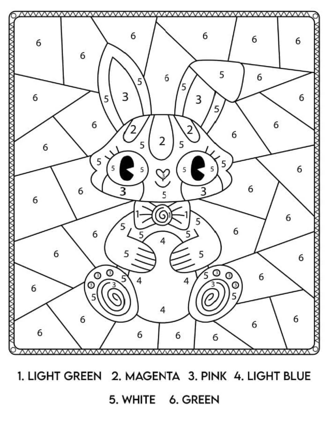 Dibujos de Color De Conejo Por Número para colorear