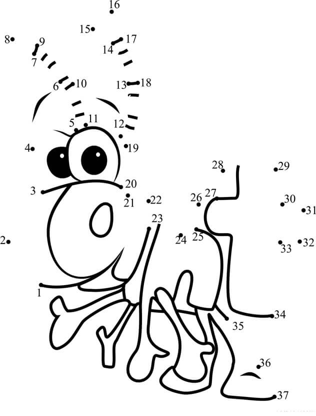 Dibujos de Color de Hormiga por Número para colorear
