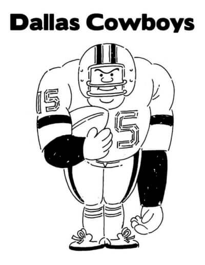 Dibujos de Colorea Al Jugador De Fútbol Americano De Los Dallas Cowboys para colorear