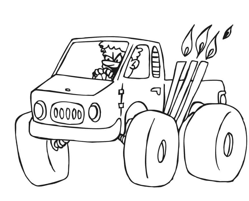 Dibujos de Conductor de Camión Monstruo Enojado para colorear