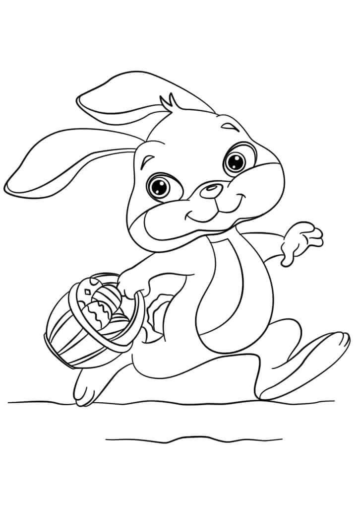 Dibujos de Conejo de Pascua Corriendo para colorear